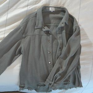 Wishlist distressed button up jacket/shirt